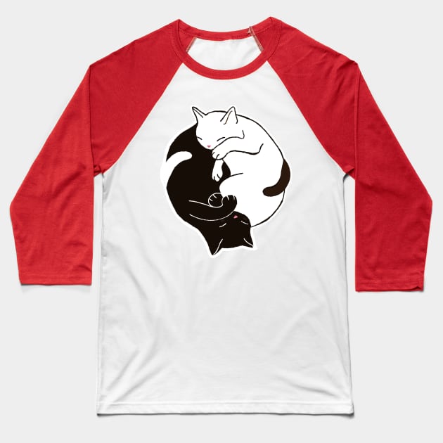 Cute Cat Gift for kitten lovers black and white cat promoting eracism Baseball T-Shirt by heidiki.png